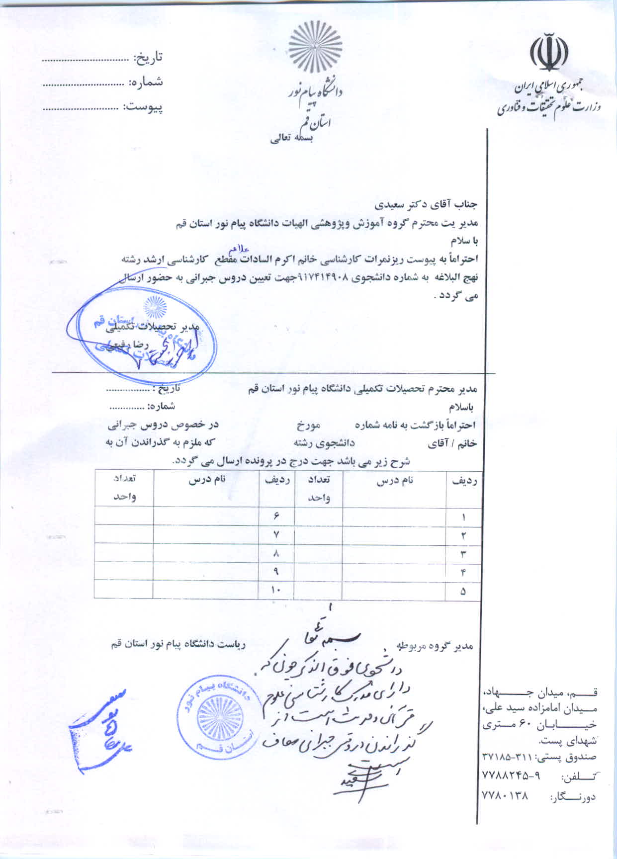 اعلام دروس جبرانی خانم اکرم السادات علامه ارشد نهج البلاغه